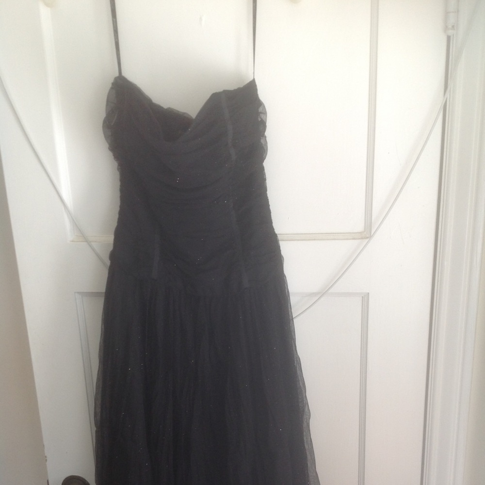 Betsey Johnson Black Tulle Strapless Gown Size 4